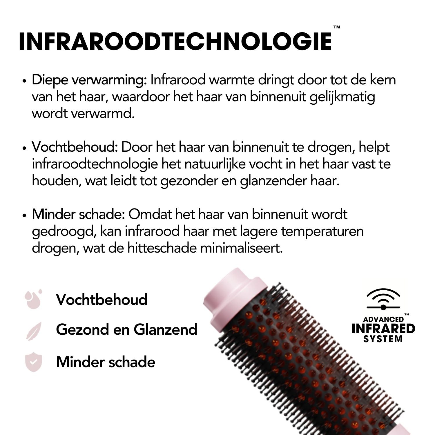 Loreaux Glowbrush - thermische borstel - infrarood - thermal brush