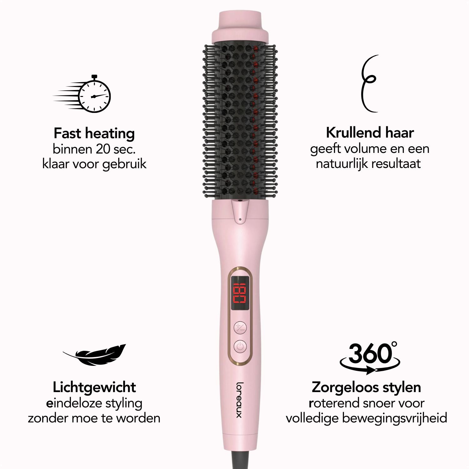 Loreaux Glowbrush - thermische borstel - infrarood - thermal brush