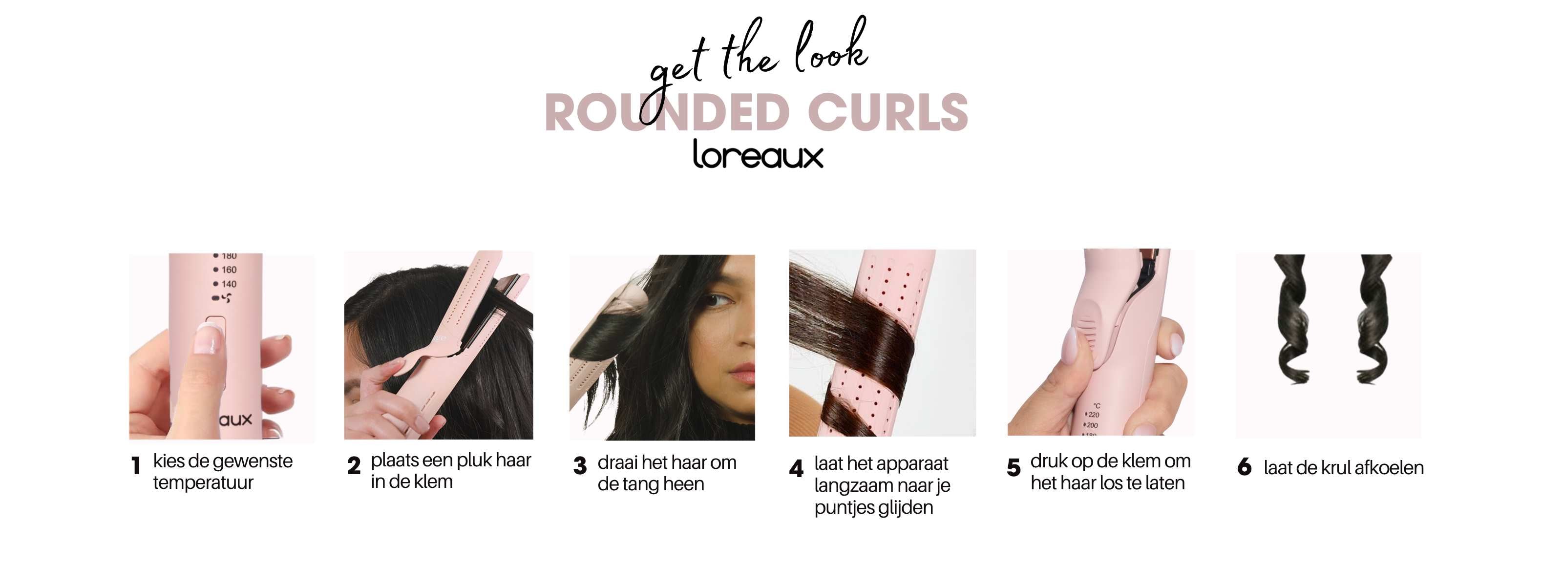 Stapsgewijze krullen maken met 2-in-1 krul en stijltang.